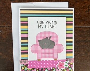 Cat Card, Animal Card, Cat Birthday card, Dog Card, Greeting Card,Kitten Card, Happy Birthday card, Thinking of you Card