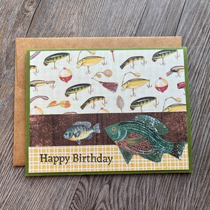 Happy Birthday Card, Fish Birthday Card, Male Birthday Card, Birthday Card, Greeting Card, Handmade Card, Fish card