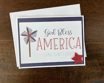 250, USA Card, 250 Card, Handmade America, 4th of July Card, America Birthday