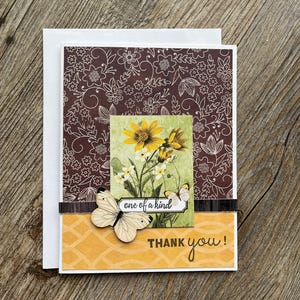Handmade Butterfly Thank You Card: Friendship Card
