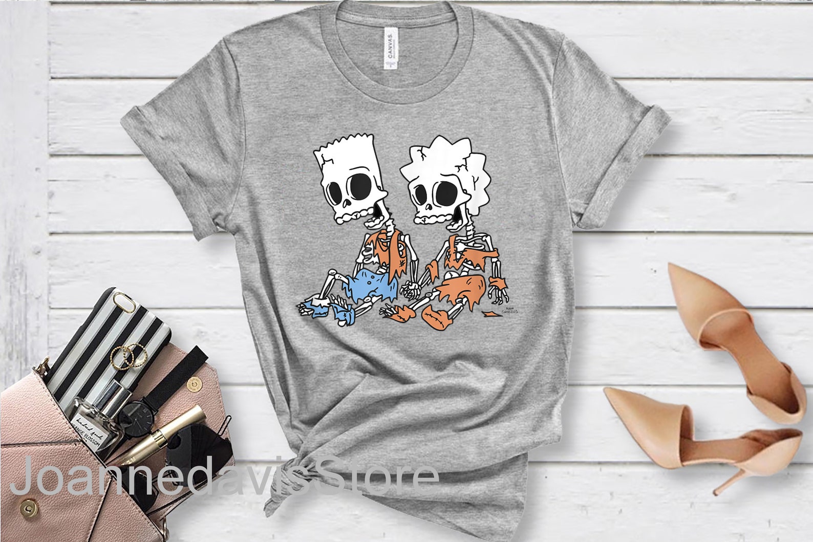 bart and lisa simpson skeleton shirt