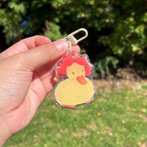 Flower Duckling Acrylic Charm | Cute Aesthetic Animal Charm for Keys, Backpacks, Decor, Gifts