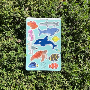 Ocean Life Matte Vinyl Sticker Sheet
