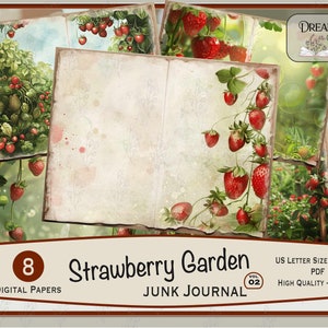 Carta per diario spazzatura di Strawberry Garden, Strawberry Garden vol. 02, 8 pagine di diario digitale, JJ-113