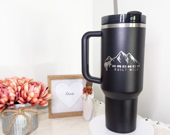 Bronco Engraved Tumbler | 40oz With Handle Option | 30oz Name Brand Options |