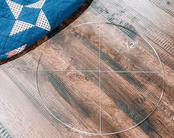 12" Circle Quilt Ruler | Round Quilt Ruler | 1/4" Acrylic Quilting Ruler