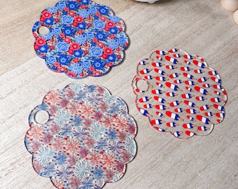 Patriotic Tumbler Topper in a variety of shapes | Red, White, & Blue 40oz topper