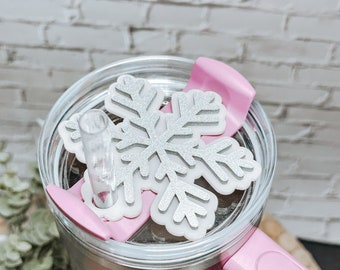 Topper de vaso de copo de nieve de 40 oz / topper de vaso de invierno