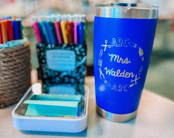 Teacher Monogram Engraved on Tumbler