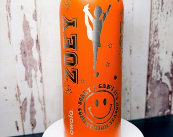Vaso grabado de porristas competitivas / Botella de agua personalizada de porristas