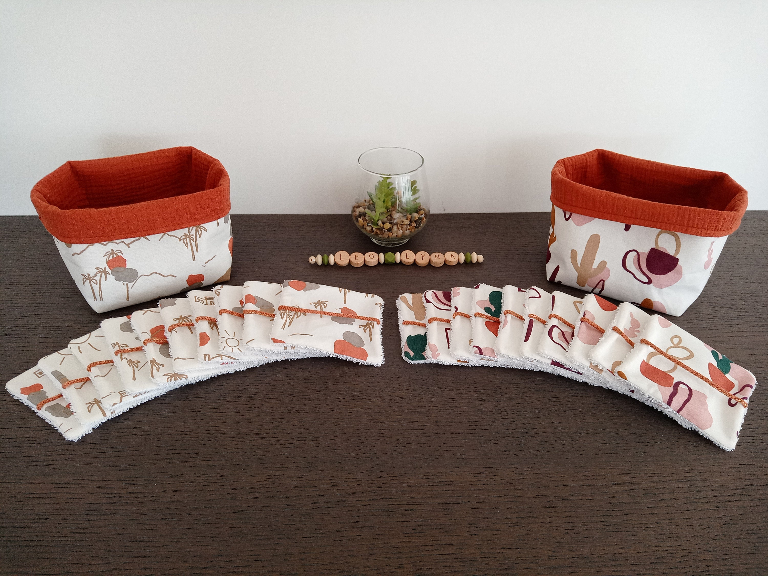 Panière + 10 Lingettes Lavables/Cotons Démaquillants- Zéro Déchet - Puériculture, Beauté | Toilette