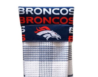 Denver BRONCOS Hängende Küchenhandtücher, Küchenhandtuch Baumwolltuch, rutschfeste Handtuch, Ofentür Handtuch, Fans Küchentuch