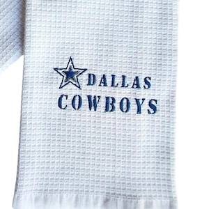 Dallas Cowboys Kitchen Dish Waffle weave oversized Towel , Kitchen accessories embroidered towel