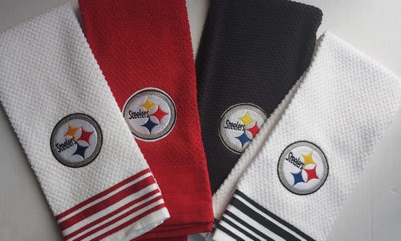 Pittsburgh Steelers embroidered  Tea Towels: 100% Cotton, Set of 2