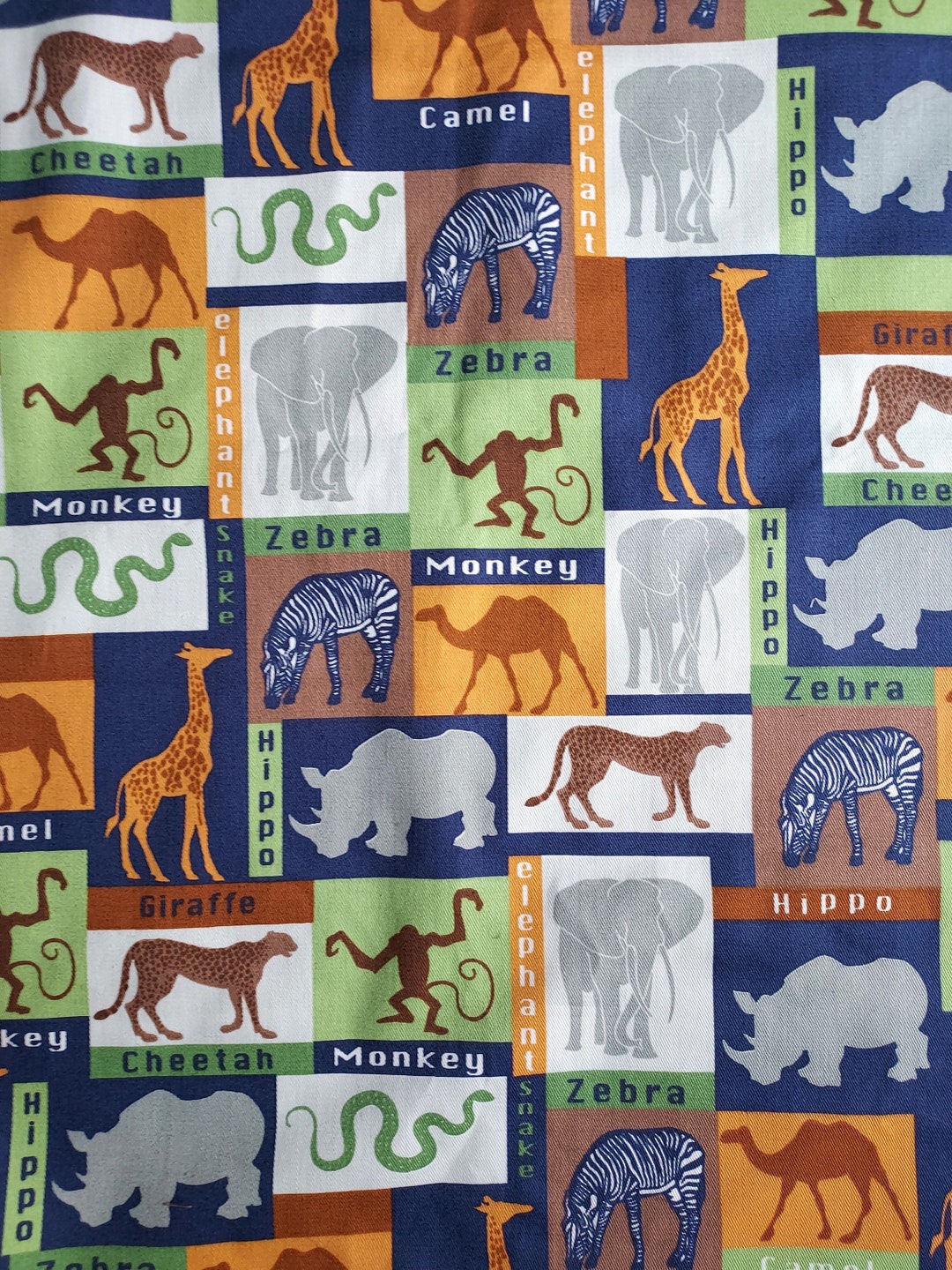 Jungle Zafari, Zoo Fabric Jungle Babies Fabric, Zoo Animals, 100