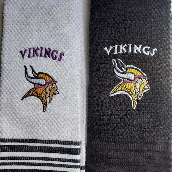 Minnesota Vikings geborduurde theedoeken: set van 100% katoen