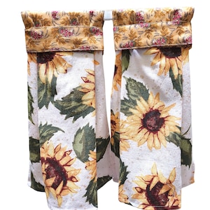 Sunflowers  Hanging Kitchen Towels ,  Kitchen Hand Towel, Cotton  Towel, Farmhouse Towel, Oven Door Towel, Fall Kitchen Towel , set of two