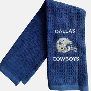 Dallas Cowboys Kitchen  Tea towel  , hands towel 100% Cotton 15in x 26in Gift for Dad. Navy Blue