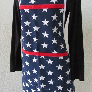 Handmade BIB APRON 4Th of July Stars Pattern Unisex Apron, Party Celebration  SummerGift