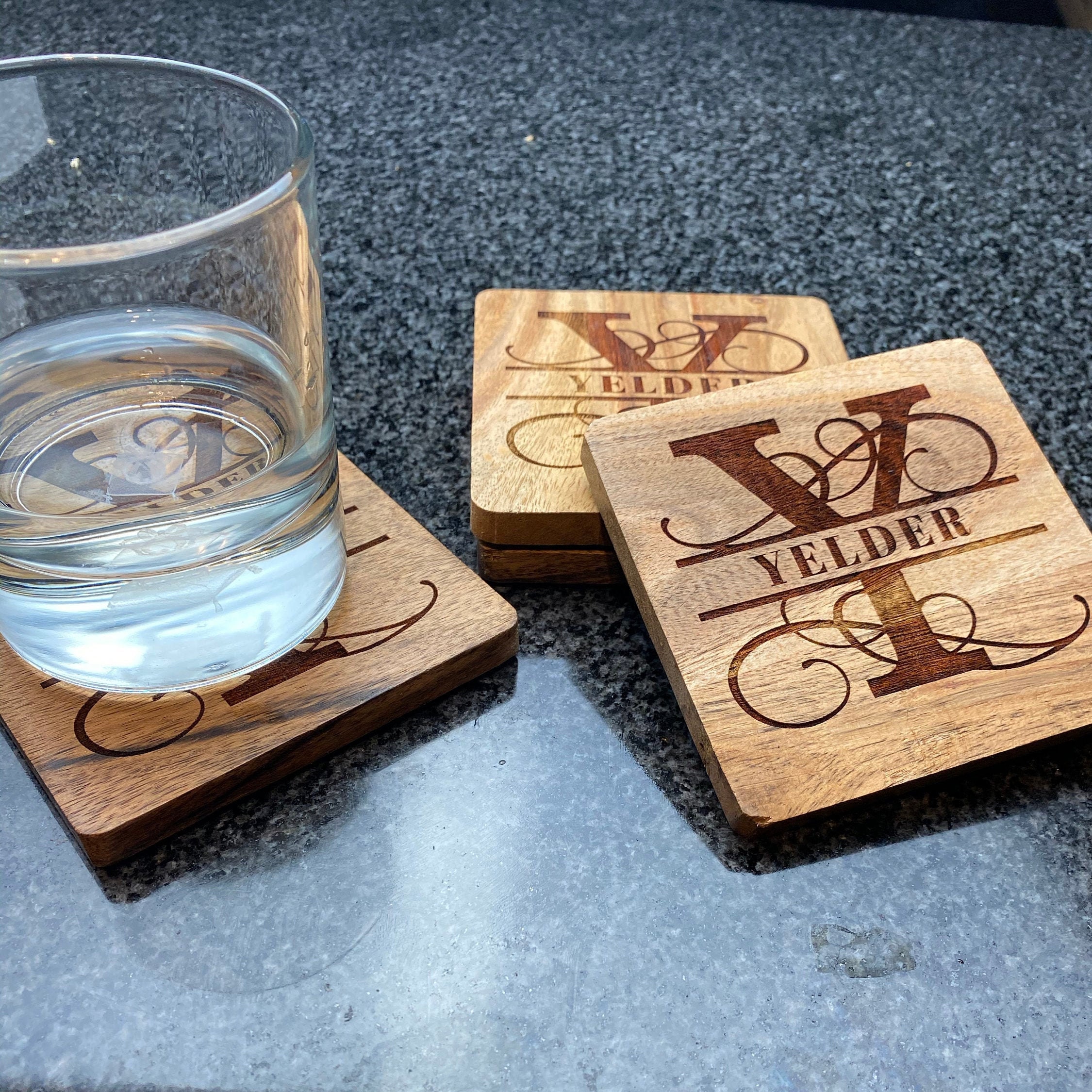 Custom Engraved Coasters Set of 4 Personalized Slate Etsy UK