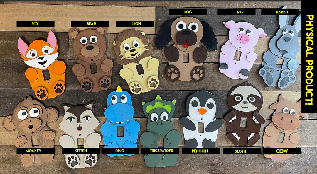 Baby Animal Light Switch Cover Etsy