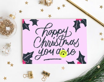 Happy Christmas You Arse Funny Christmas Card | Naughty, Rude, Cheeky | Xmas Holiday Greetings Card for sister, brother, best friend, dad