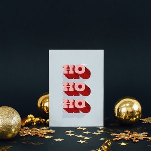 HOHOHO Moderne Weihnachtskarte | Trendy Typographic Schriftzug | Weihnachtsgrußkarte Weihnachtsmann