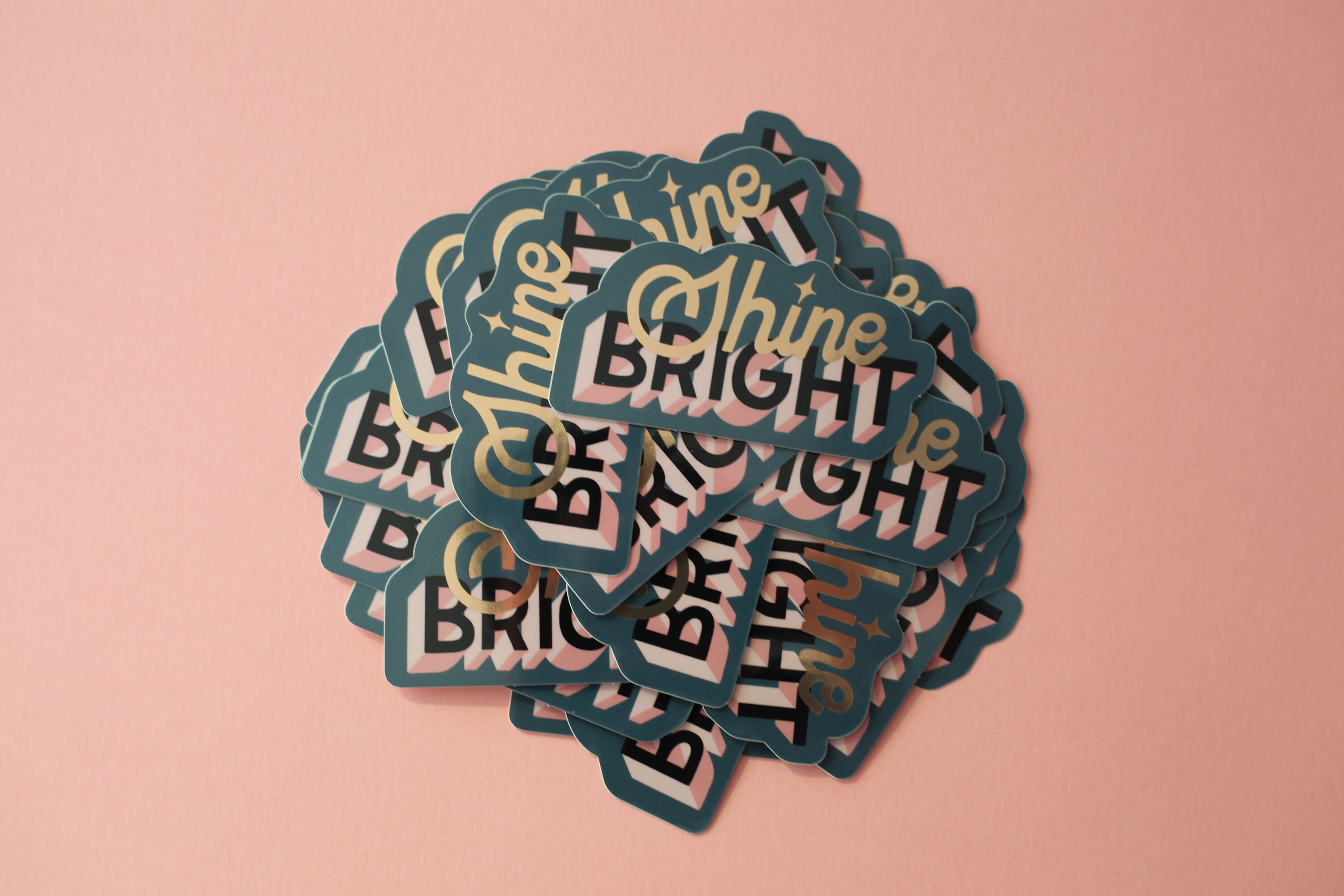 Shine Bright Gold Foil Die Cut Vinyl Sticker Etsy Singapore