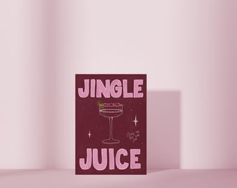 Jingle Juice A6 Christmas Greetings Card - Cocktail lovers