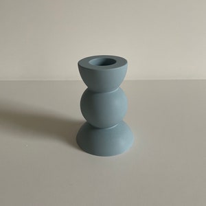 Candlestick uni Bubble candlestick Candle holder stick candle Candlestick monochrome taubenblau (Foto)