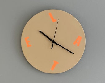 Wall clock | handmade | with desired wording | with silent quartz movement | customizable