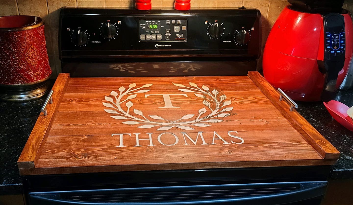 Custom Four Panel Wooden Stove Top Cover for Electric and Gas Etsy
