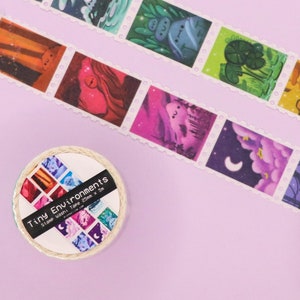 Tiny Environments-stempel-washitape | Leuke illustratieve werelden met washitape Happy Faces