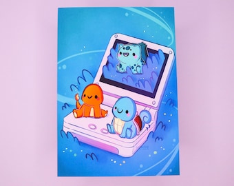 Cute Fantasy Animal Fanart | Kawaii Creatures and Gaming System Illustration Artwork - Signed Borderless Giclee Art Print