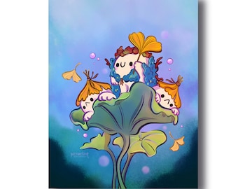 King of the Sprouts | Cute Artwork - Signed Borderless Giclee Art Print