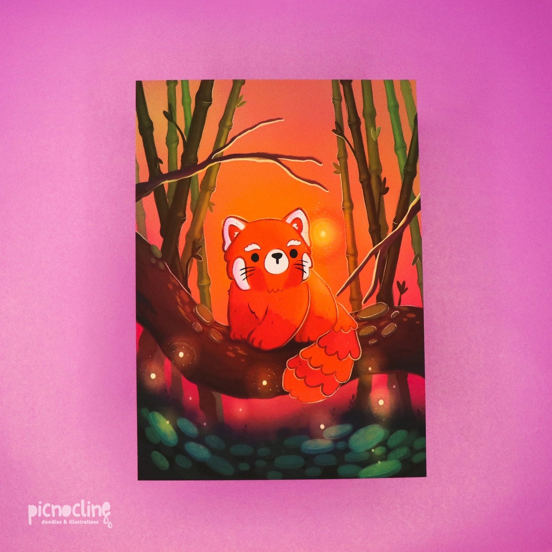 Red Panda Print | Cute Animal Illustration Artwork - Signed Borderless ...