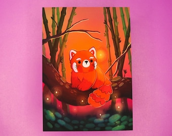 Red Panda Print | Cute Animal Illustration Artwork - Signed Borderless Giclee Art Print