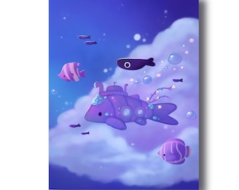 Clouded Thoughts | Cute Artwork - Signed Borderless Giclee Art Print