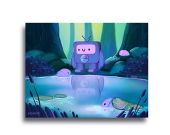 Happy Bug Pond | Cute Artwork - Signed Borderless Giclee Art Print