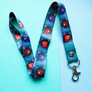 Dancing Bears in the Grass Cute Nature Themed Lanyard with Silver Clasp