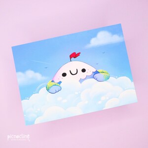 You're My Happy Place | Happy Mountain in the Clouds Illustration Artwork - Signed Borderless Giclee Art Print