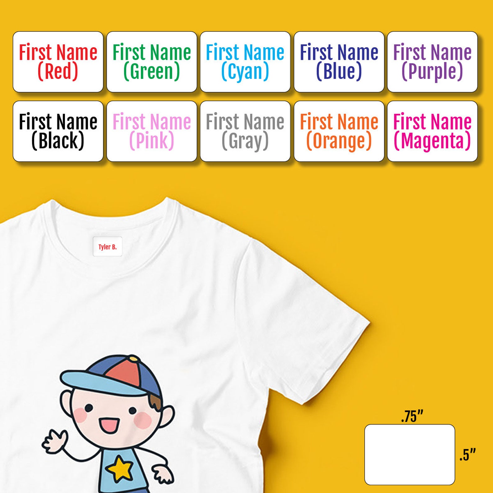 Custom Adhesive Clothing Labels Camp Labels School Etsy