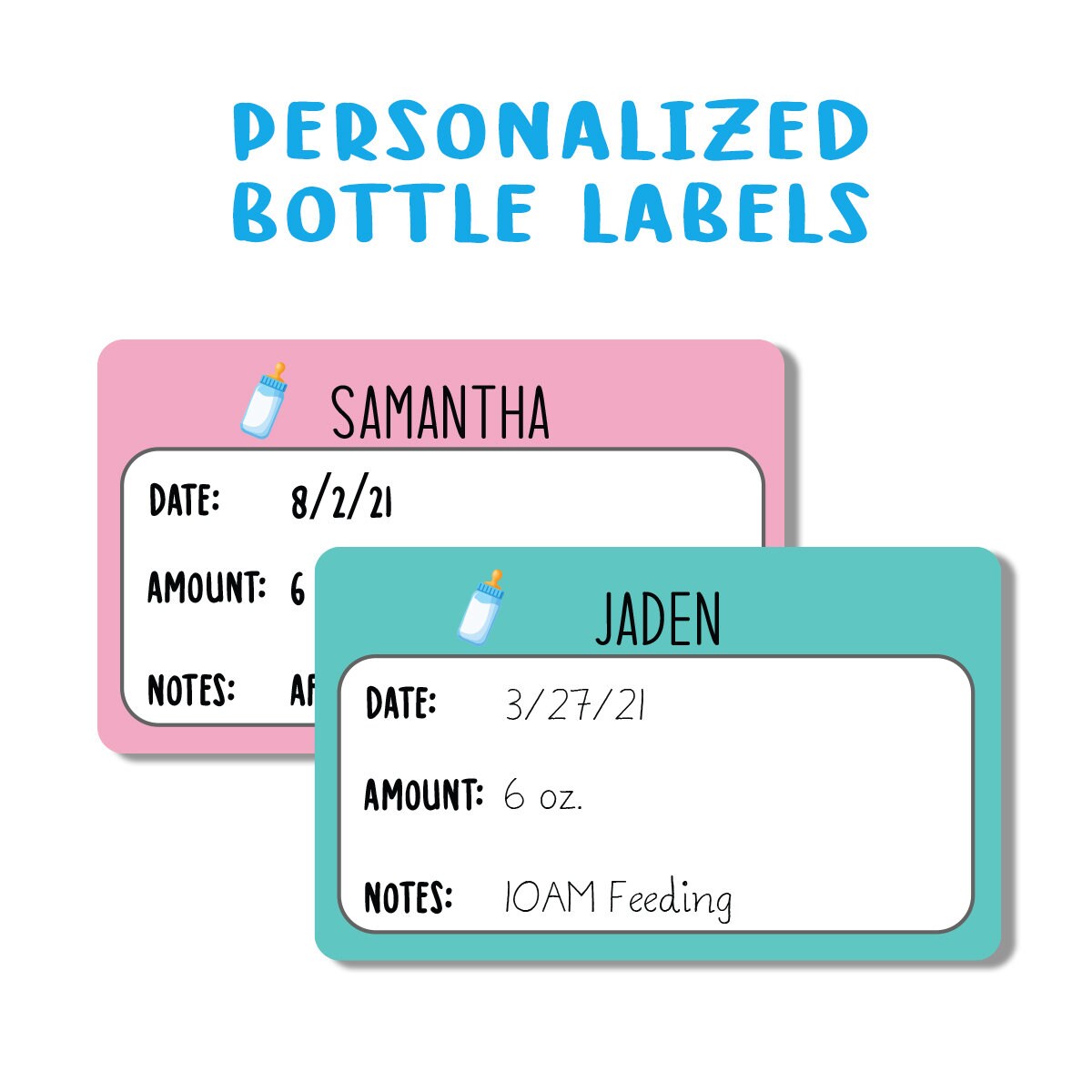 Personalized Baby Bottle Labels 15 Labels Etsy
