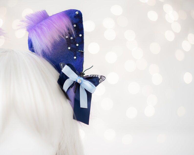 Butterfly Fantasy Cat Ears Anime Cosplay Purple Cat Ears Etsy