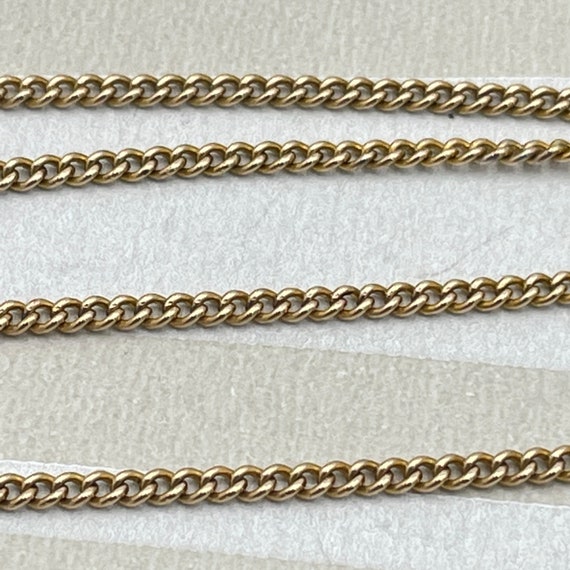 Antique, 9ct Gold, fine curb link chain, with barrel … Gem