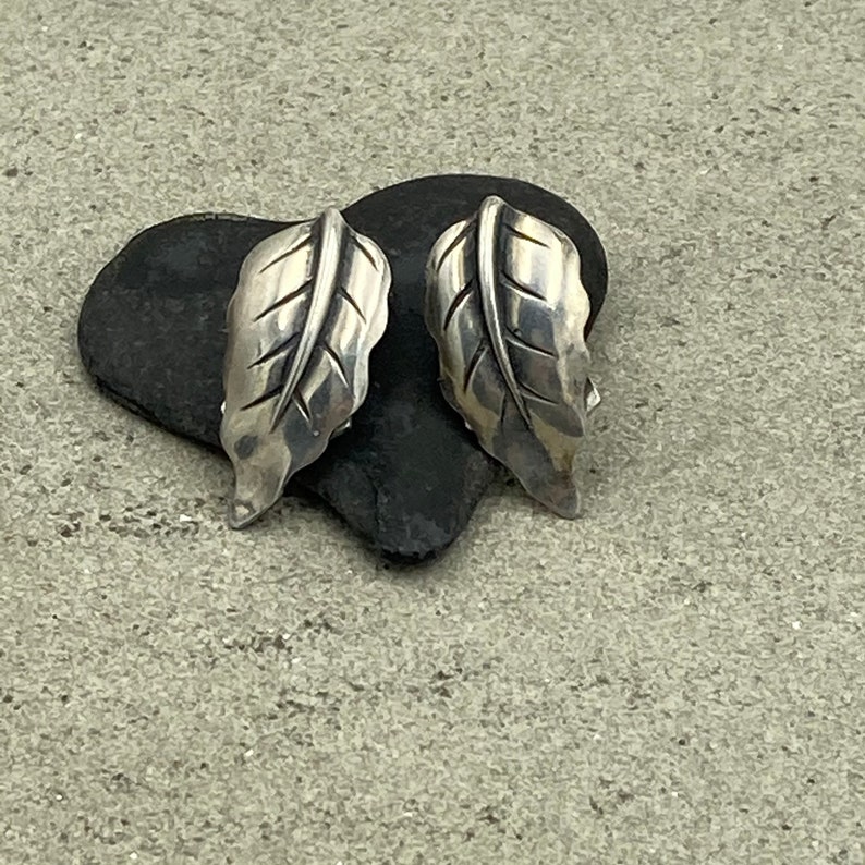 Vintage 1950s NE From- shops Niels Erik From of Denmark sterling clip on earrings mid century Scandinavian silver