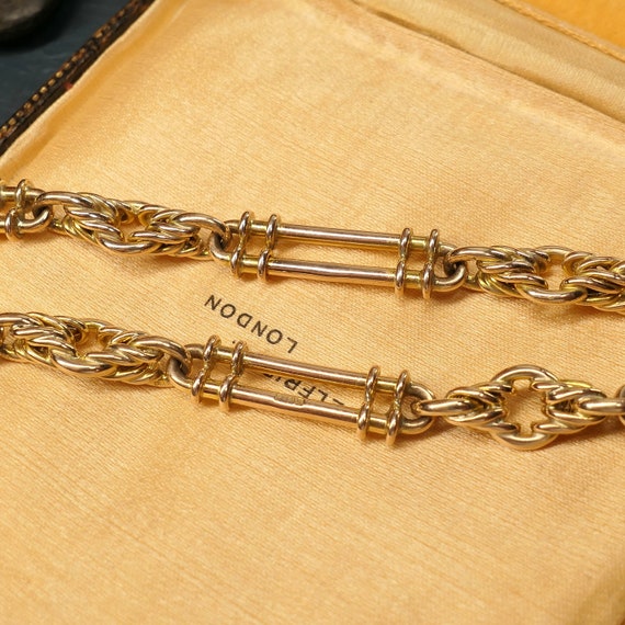 Antique, 9ct Gold, Trombone and Lovers Knot Link,… - image 2