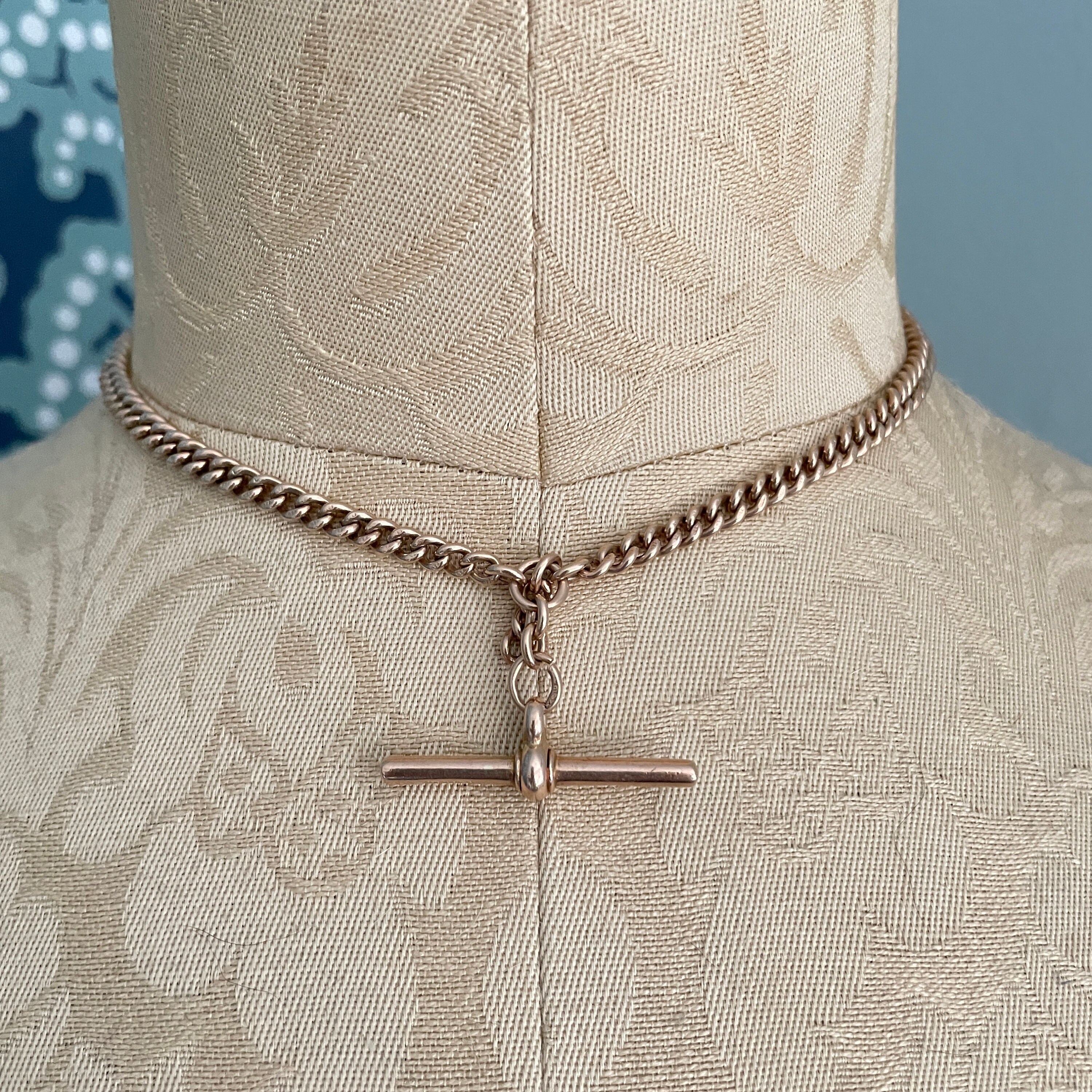 9ct rose gold double albert chain discount