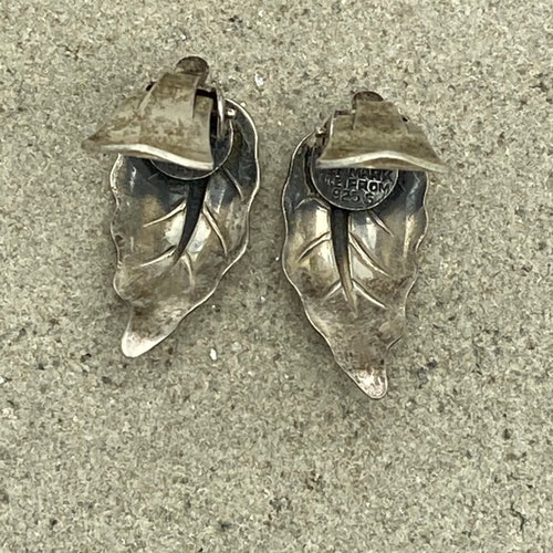 Vintage 1950s NE From- shops Niels Erik From of Denmark sterling clip on earrings mid century Scandinavian silver