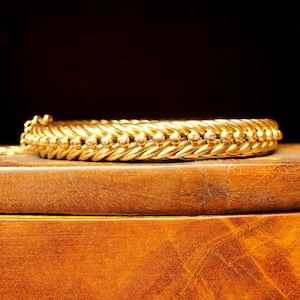 Victorian 15ct Gold, Braided Hinged Bangle, Bracelet, 22.5 grams